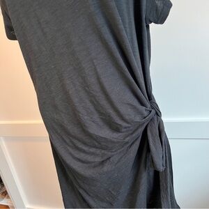 NWT Gap Black Short Sleeve Midi Dress Side Knot Detail Size XL